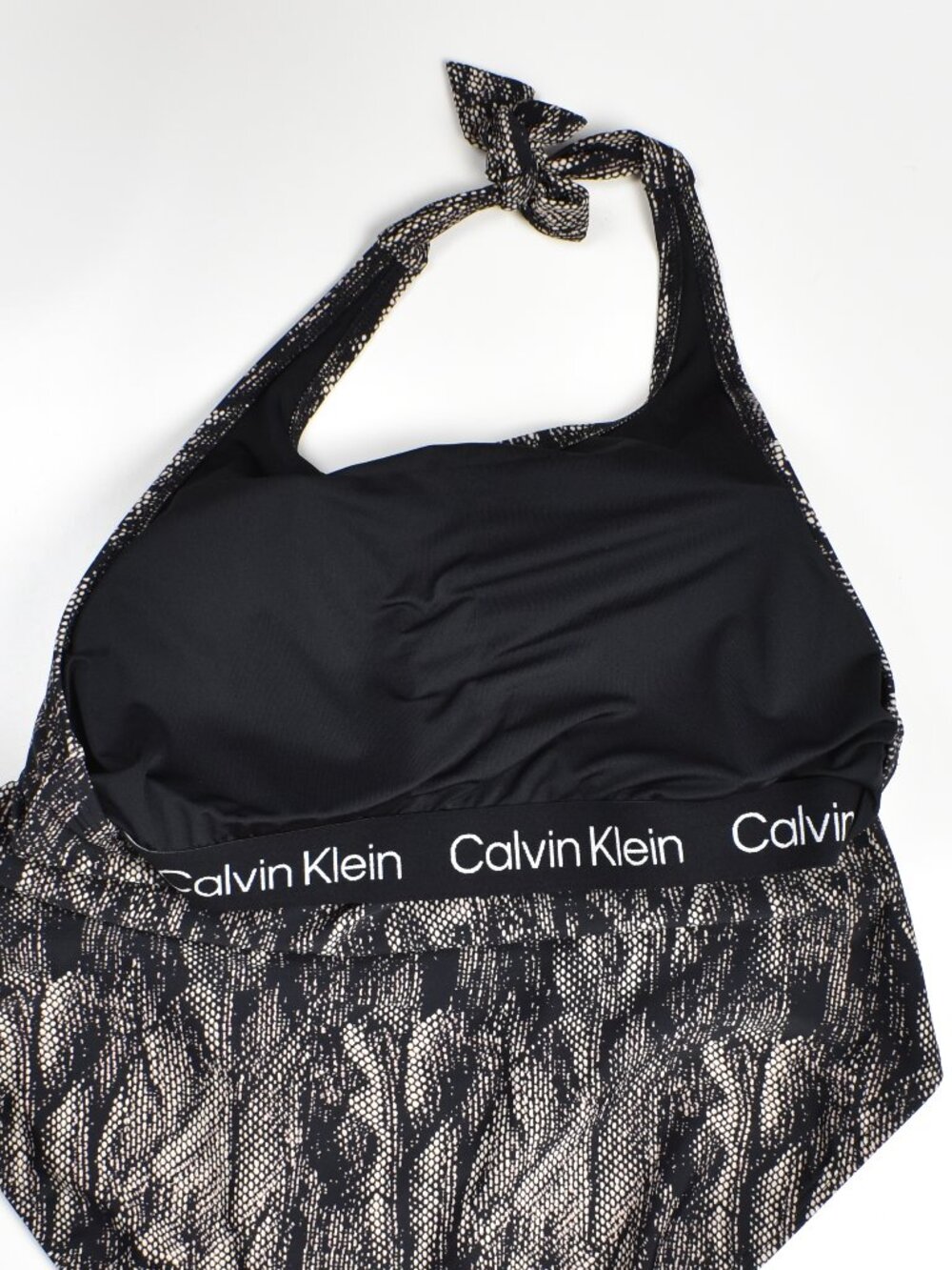 Calvin Klein Women's Snakeskin High Neck Halter Swimsuit - 16 - Picture 5 of 7